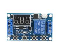 DEWIN Module de Relais Minuterie,Module de Relais Temporisé Module Relais de Temporisation avec Cycle de Déclenchement Sur Délai de Déclenchement 6V~30V CC, avec Affichage à LED à Chiffres