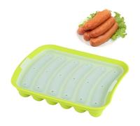 DeWin Moule à Saucisse, Moule à Hot-Dog Moule à Saucisse en Silicone Avec 6 Cavité Bricolage Gâteau Cuisson Ustensiles de Cuisine (Vert)