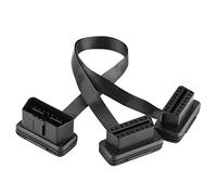 DEWIN OBD2 Cable Connector, Car OBD2 16pin 2 en 1 Converti Adaptateur de Connecteur de Câble D'extension de Diagnostic