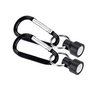 DeWin Outil d'accessoire de pêche, Aimant Boucle Pêche à la Mouche Magnétique Filet Libération Clip Suspendu Support Longe Clip(Double-Le Noir)