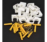 DEWIN Pinces de Tuyau 20pcs 16/20/25/32 Mm U Tuyau de Tuyau en Forme de Tuyau à Eau Clips Fixes avec Vis pour Tuyau (20 mm + vis 20 pc)