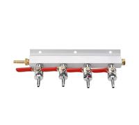 DEWIN Séparateur de Bière, Distributeur de Gaz de Bière 4 voies Avec Raccord Cannelé de 0,6 cm Distributeur avec Clapets Anti-retour Intégrés pour brassage de bière à 9.45 x 3.54 x 1.18inch