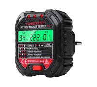 DEWIN Testeur de Prises, Testeur de Prises électriques Avec Test Rcd Et écran Lcd, 6 Types de Tests de Prises électriques, Diagnostic de Panne, Tension 90-250 V/Cat.Ii 300 V (Prise Ue)