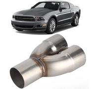 DEWIN Tuyau D'échappement,Tuyaux D'échappement Doubles de Voiture Enjoliveur D'échappement Rond Double Y Universel en Acier Inoxydable Entrée Ee 2,5 Pouces Od à 2,5 Pouces Pour Véhicule