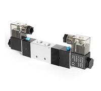 DEWIN Vanne pneumatique 5 voies 3 positions G1/4 électrovanne pneumatique double commande électrique position centrale fermée AC 220 V
