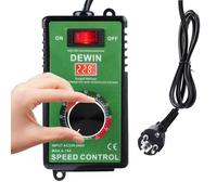 DeWin Variateur de Vitesse, Régulateur de Vitesse Commande de Ventilateur de Moteur 220V Régulateur de Vitesse en Continu Régulateur de Tension 15A Protection Contre Les Surcharges