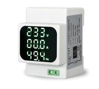 DeWin Voltmètre Ampèremètre Frequencemetre, Compteur de Fréquence de Courant de Tension Alternative Numérique Compteur Multifonction sur Rail DIN AC 50-500V