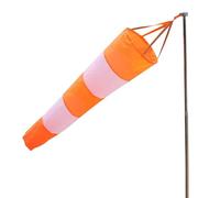 DeWin Windsock, Chaussette de Mesure du Vent Nylon Airport Windsock Rip-Stop Outdoor Wind Measurement Sock Bag avec Ceinture Réfléchissante(0,8 Mètre Rouge Blanc Fluorescent Imperméable épaissi)