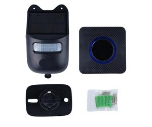 DewinLVD Alarme Solaire Maison Détecteur de Mouvement Extérieur Alarme de Porte Détecteur de Mouvement 3 Sensibilités Réglables (1 Détecteur + 1 Récepteur) Noir