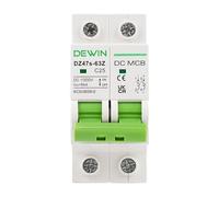 DewinLVD DC Disjoncteur, Petit disjoncteur photovoltaïque Disjoncteur automatique DC1000V 25A 40A Gris-vert