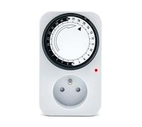 DewinLVD Minuterie Programmable,Minuterie Mécanique AC230V 16A 24 Heures,Programmateur Journalier Mécanique Inter avec Indicateur,Trou de Protection de Sécurité