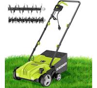 DEWINNER 1500W Scarificateur électrique 2 en 1 avec Bac Ramassage 30L, Scarificateur Emousseur Electrique, 3000r/min, avec 2 Lames de Rechange Incluses, Profondeur Réglable-4 Profondeurs