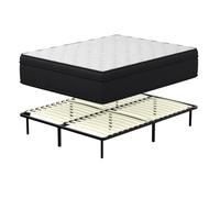 DEWINNER-160x200cm Ensemble Matelas et sommier, epaisseur 30cm, Ressorts ensachés Individuellement à Haute élasticité, Mousse à mémoire de Forme Ultra-Respirante, 9 Pieds assurant Un Soutien Parfait