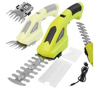 DEWINNER 2 en 1 Cisailles à Gazon, Batterie 3.6V, Cisaille à Gazon avec 2 Lames, Cisaille de Jardin pour Couper Les Haies, Les pelouses, Largeur/Longueur de Coupe 10cm/15cm, Comprend Un Chargeur