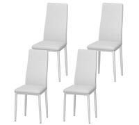 DEWINNER Chaise de Salle à Manger Nordique (Lot de 4), Design Ergonomique, Pieds en métal, revêtement Vintage, Chaises de Cuisine décontractées avec Coutures