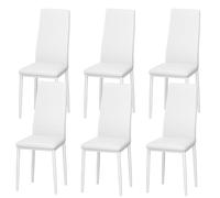 DEWINNER Chaise de Salle à Manger Nordique (Lot de 6), Design Ergonomique, Pieds en métal, revêtement Vintage, Chaises de Cuisine décontractées avec Coutures