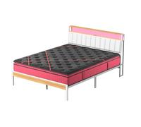 DEWINNER Ensemble Matelas et Sommier 140x190, Surmatelas Épaisseur 30 cm, Fermeté Moyenne, Cadre de lit avec Base en métal, avec lumières LED et Prises Multiples, avec Blanc casier