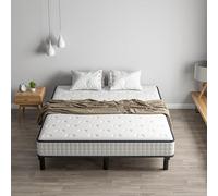 DEWINNER Ensemble Matelas et Sommier 140x190cm, Matelas en Mousse A Mémoire et Robuste Cadre de lit en Fer avec 9 Pieds, Lit Complet, épaisseur 15cm, Ergonomique,Hypoallergénique