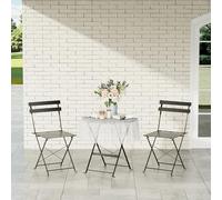 DEWINNER Lot de 3 Meubles de Jardin de Balcon, Table et chaises Pliable, Bistrot Bar Salon de Jardin Exterieur 2 Personnes, avec Nappe imperméable, pour Balcon Terrasse