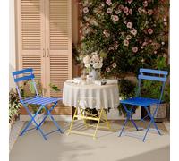 DEWINNER Lot de 3 Meubles de Jardin de Balcon, Table et chaises Pliable, Bistrot Bar Salon de Jardin Exterieur 2 Personnes, avec Nappe imperméable, pour Balcon Terrasse