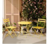 DEWINNER Lot de 3 Meubles de Jardin de Balcon,Table et chaises Pliable,Salon de Jardin Exterieur 2 Personnes,avce Nappe imperméable