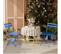 DEWINNER Lot de 3 Meubles de Jardin de Balcon,Table et chaises Pliable,Salon de Jardin Exterieur 2 Personnes,Nappe imperméable