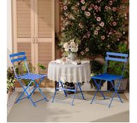 DEWINNER Lot de 3 Meubles de Jardin de Balcon,Table et chaises Pliable,Salon de Jardin Exterieur 2 Personnes,avec Nappe imperméable