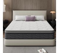 DEWINNER Matelas, 140 x 190 cm, épaisseur 25 cm, matelas pour adultes, matelas à ressorts ensachés et mousse à mémoire de forme, dureté moyenne, matelas 7 zones