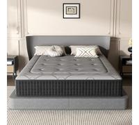DEWINNER Matelas 140x190 cm, Hauteur 25 cm, Matelas Silencieux d'épaisseur Moyenne, Mousse à Mémoire de Forme Hybride, Ressorts Ensachés Individuels, Absorbant et Respirant