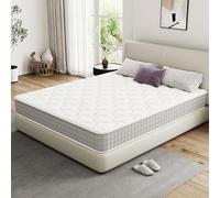 DEWINNER - Matelas 140x190 - épaisseur de 20CM - Matelas à Ressorts ensachés et à mémoire de Forme - Blanc - Ergonomique, Soutien Parfait, Respirant