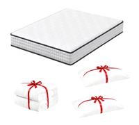 DEWINNER Matelas 140x200,Ensemble Matelas,Couette et Oreiller x 1,22cm Épaisseur,7 Zones,Réversible à Deux Faces Utilisables,Certificat Oeko Tex