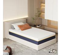 DEWINNER Matelas 80x190x21cm, Matelas en Mousse à Mémoire de Forme et Matériau Bambou, Fermeté Moyenne,Soutien Parfait, Respirant, Hypoallergénique, avec Housse Amovible et Lavable