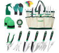DEWINNER Outils de Jardinage, Trousse-Cadeau d'outils à Main, Tout-en-Un 11Pièces Transplantation de Jardinage en Plein Air pour Jardinier, avec Sac de Maintien Robuste pour Le Stockage