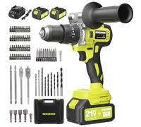 DEWINNER Perceuse Visseuse Sans Fil 21V Pour Batterie Makita 2 Batteries 4.0Ah,130Nm Max Brushless Visseuse Devisseuse Sans Fil avec 76 Accessoires et Valise,20+3 RéGlages de Couple,2 Vitesses,LED