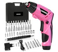 DEWINNER Perceuse Visseuse Sans Fil Rose 3N.m 1300mAh - Kit de Tournevis Électrique Rechargeable avec Lampe LED, Câble USB - Idéal pour Bricolage, Installation de Meubles et Réparation Maison