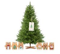 DEWINNER Sapin de Noël Artificiel 180 cm-Certifié FSC®- Parfaite Branches PE PVC Mix, Support en Bois Stabilisé, Extra Dense et Réaliste, Montage Rapide, Décorations de Noël