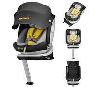DEWINNER Siège Auto Bébé 0 à 36kg - Siege Auto Isofix 360 Pivotant,I-Size Group 0+1/2/3 (40-150cm),Harnais 5 Points Sièges Auto,RWF,FWF,Appui-Tête Réglable,Toit Anti-UV+Pied de Support,ECER129 - Noir