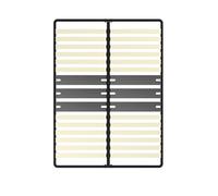 DEWINNER - Sommier 140x190 cm | 2x15 Lattes Peuplier Naturel | Pied Central Réglable T | Ergonomique | Structure Noire Moderne | Installation Express (1 Pied)