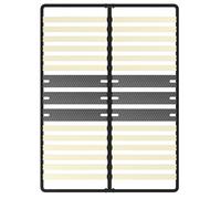 DEWINNER - Sommier 140x200 cm | 2x15 Lattes Peuplier Naturel | Système Réglable T Central | Ergonomique | Design Minimaliste Noir | Installation Express (1 Pied)