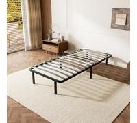 DEWINNER - Sommier 90x190 cm | Sommier à Lattes 90x190 Solide et Confortable | Cadre de lit métal avec 6 Pieds Inclus | 14 Lattes en Bois de peuplier | Renfort Central réglable
