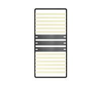 DEWINNER - Sommier 90x200 cm | 1x15 Lattes Peuplier Naturel | Cadre Noir Renforcé | Ergonomique | Compatible Boxspring | Montage Facile sans Outils (0 Pied)