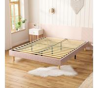 DEWINNER - Sommier Tapissier 120x190 cm Lit 1 Or 2 Personnes - Rose | Sommier 120x190 Solide et Confortable - 14 Lattes avec 9 Pieds- Hauteur du Cadre de lit 29 cm
