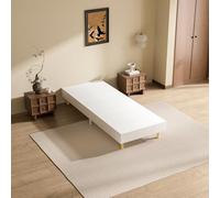 DEWINNER Sommier Tapissier 80x200 CM| Sommier Lit Simple 80x200 CM| 6 Pieds| Surmatelas en Mousse Haute Densité| Hauteur avec Pieds 29 CM