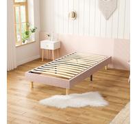 DEWINNER Sommier Tapissier 90x190 cm Rose Hauteur du Cadre de lit 29cm | Sommier 90x190 14 Lattes avec 6 Pieds Solide et Confortable | Tissu Respirant | Confortable pour Chambre Enfant/Adulte