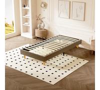 DEWINNER - Sommier Tapissier, Sommier 90x190, Solide et Confortable Lit 90 * 190cm - 1x14 Lattes avec 6 Pieds- Hauteur du Cadre de lit 29 cm - Brun