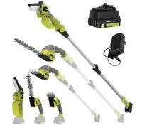 DEWINNER Taille-Haie 3 en 1 Télescopique - Tronçonneuse Électrique avec Interrupteur de Sécurité, Portée Jusqu À 2,54 m, Lames de 240 mm et 120 mm, Tête Orientable À 135°