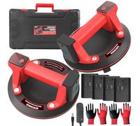 DEWINNER Ventouse Carrelage avec 4 * 3000mAh Batterie, 8" Ventouse Vitrier Électrique Capacité de Charge Max 200 kg, Professionnelles Ventouses à Vide avec Boîte de Transport, Rechargeable pour Verre