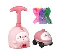 Dewireaey Ensemble Lancement Ballon Jouet pour Enfant | Jouet préscolaire éducatif Mignon,Voiture Course Gonflable À Pompe,pour Filles Maternelle École Maison Jardin Fête Été Anniversaire Noël