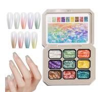 Dewireaey Gel à Tapotement | Gel Dégradé pour Peinture | Palette de Vernis à 9 Couleurs avec Accessoires pour Design Artistique de Peinture sur Ongles et Manucure pour Femmes et Filles à Domicile