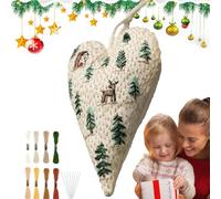 Dewireaey Kit Broderie Adulte Cœur Décoratif - Kits de Broderie Pratique,Set Complet pour Voyage Projet Loisir Détente Décoration Murale Maison Activité de Groupe